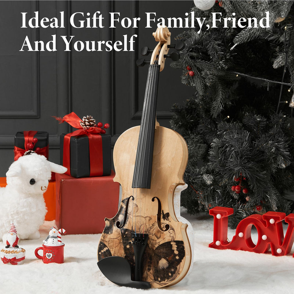 Professional 4/4 Full-Size Violin - Premium Sound, Durable & Lightweight Design with Complete Accessories, Exquisite Handcrafted Finish, Ideal Unique Gift for Musicians--Self-pick up is not supported.