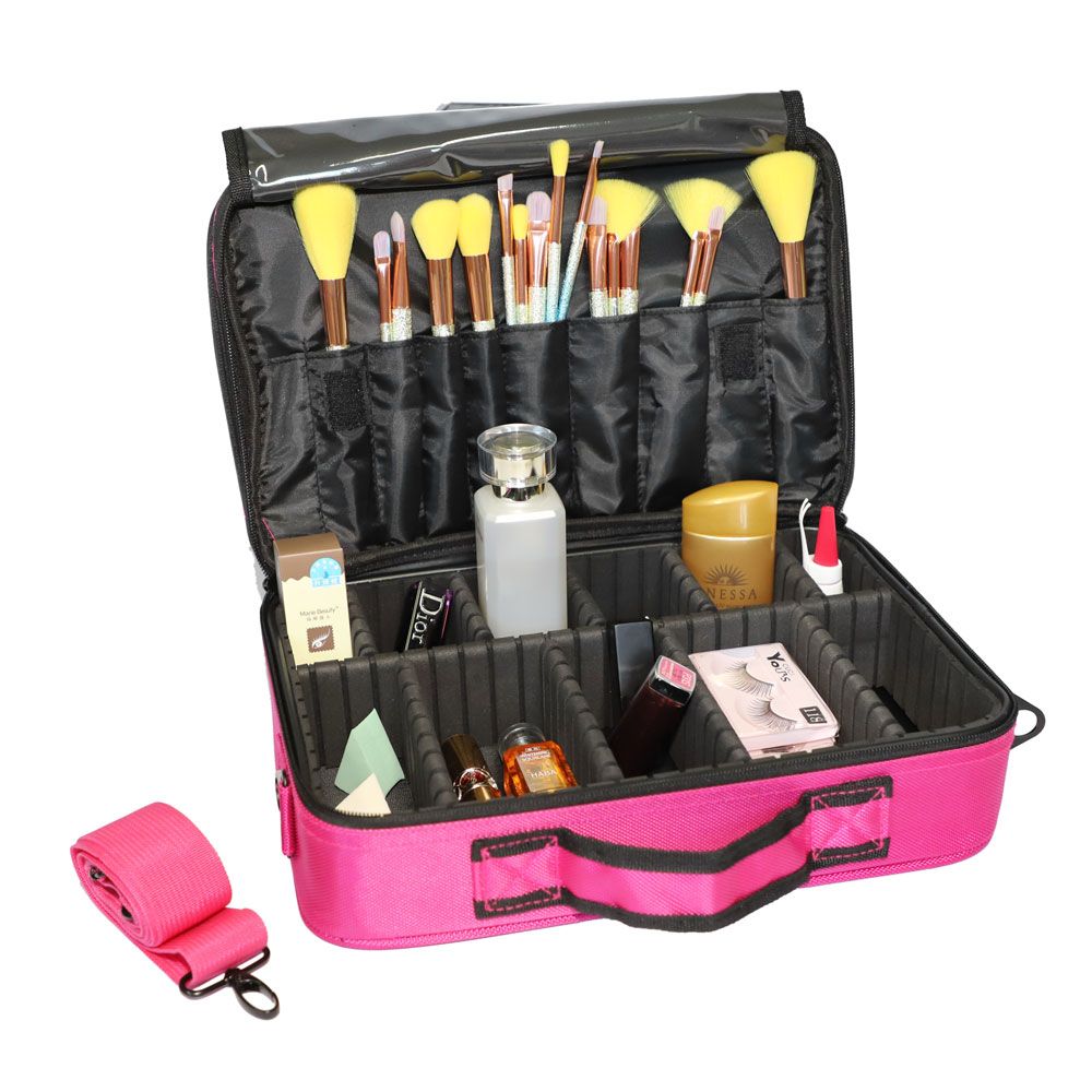 Professional High-capacity Multilayer Portable Travel Makeup Bag with Shoulder Strap (Small)  YF