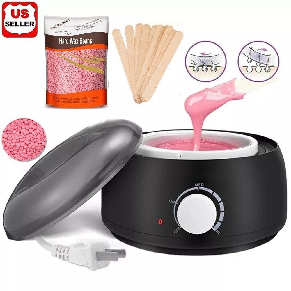 Professional Wax Warmer Heater Hair Removal Depilatory Home Waxing Kit Beans