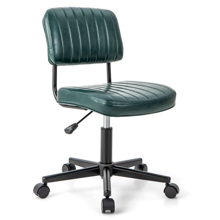 PU Leather Adjustable Office Chair  Swivel Task Chair with Backrest