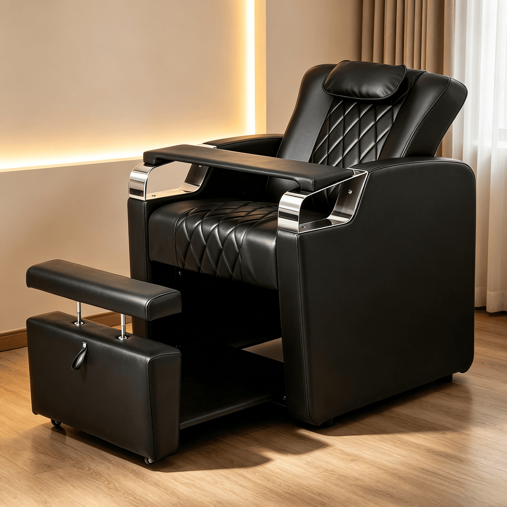 PVC Electric Reclining Black Pedicure Chair