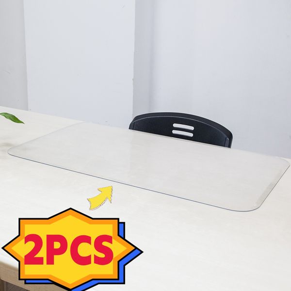 PVC Table Mat 90x50x0.25cm Transparency [2PCS]