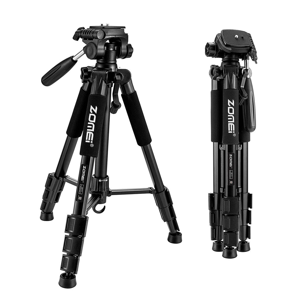 Q111 55" Professional Aluminum Alloy Camera Tripod for DSLR Canon Nikon Sony DV Video and Smar