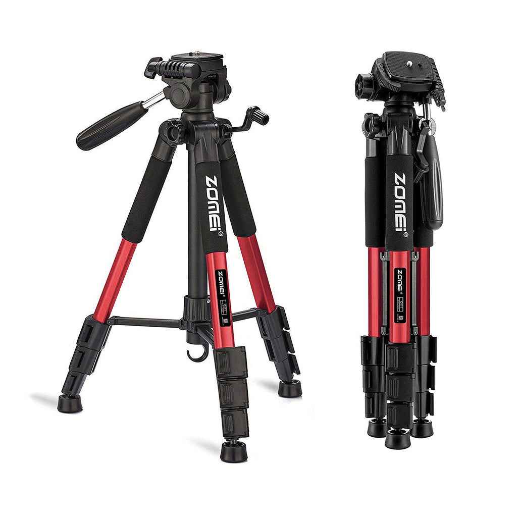 Q111 55" Professional Aluminum Alloy Camera Tripod for DSLR Canon Nikon Sony DV Video and Smar