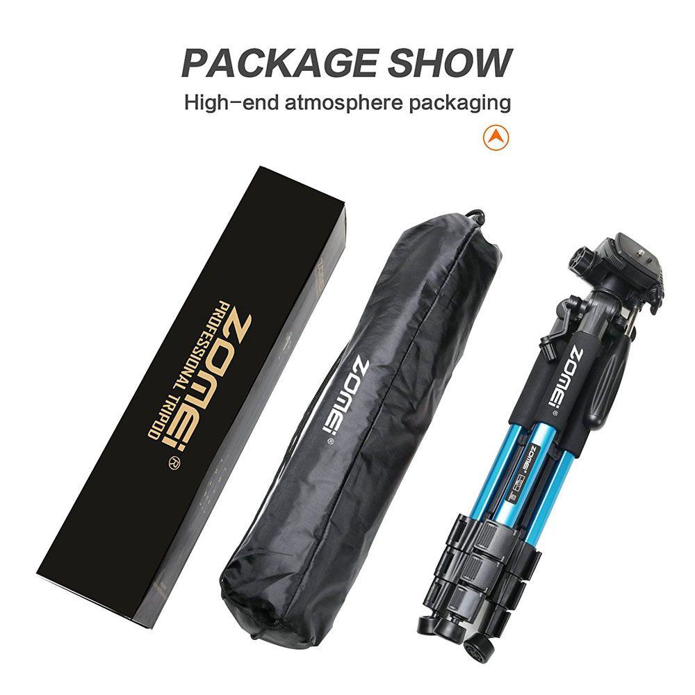 Q111 55" Professional Aluminum Alloy Camera Tripod for DSLR Canon Nikon Sony DV Video and Smar