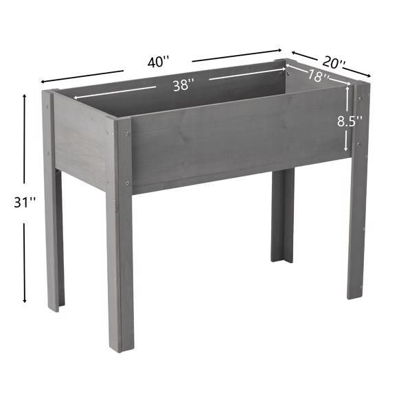 Raised Garden Bed with Legs, Elevated Wooden Planter Box for Outdoor Plants Flowers Fruits Vegetable Herb Growing