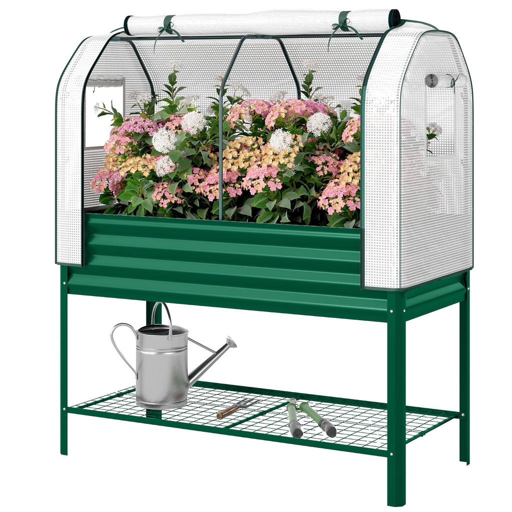 Raised Garden Bed with PE Greenhouse