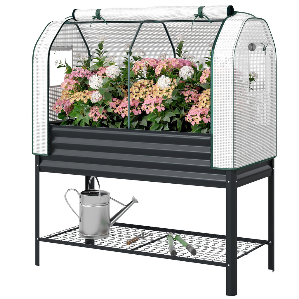 Raised Garden Bed with PE Greenhouse