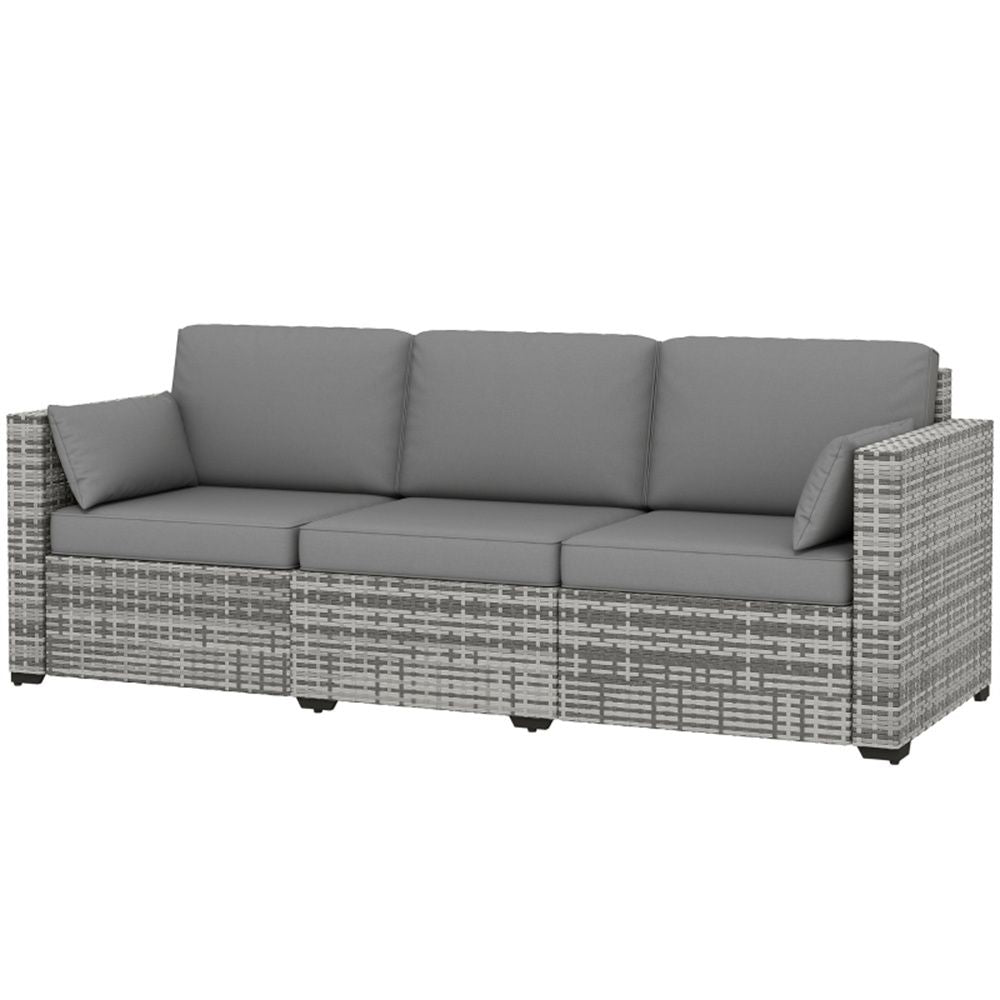 Rattan Three-Seat Sofa