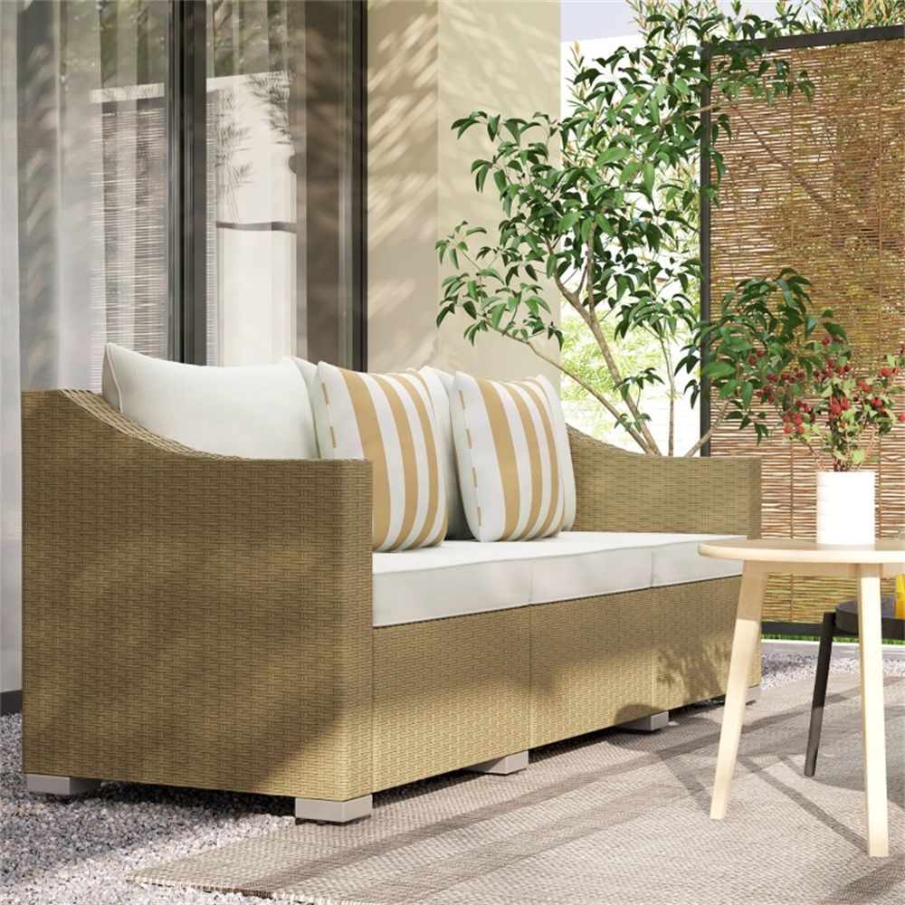 Rattan Three-Seat Sofa