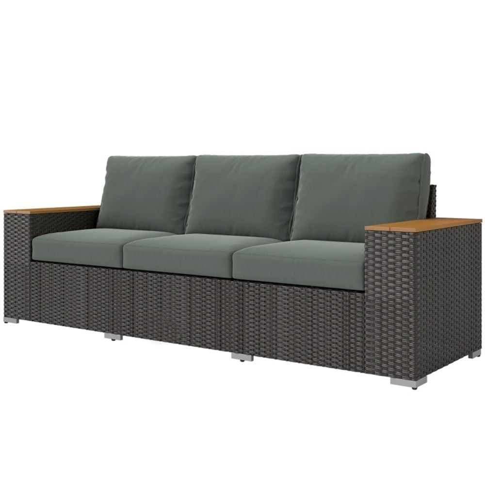 Rattan Three-Seat Sofa