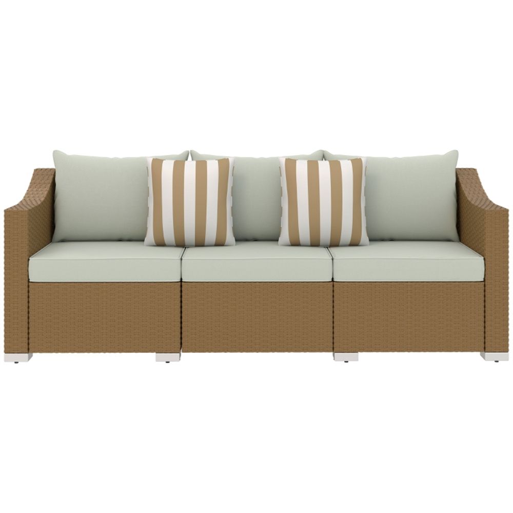 Rattan Three-Seat Sofa
