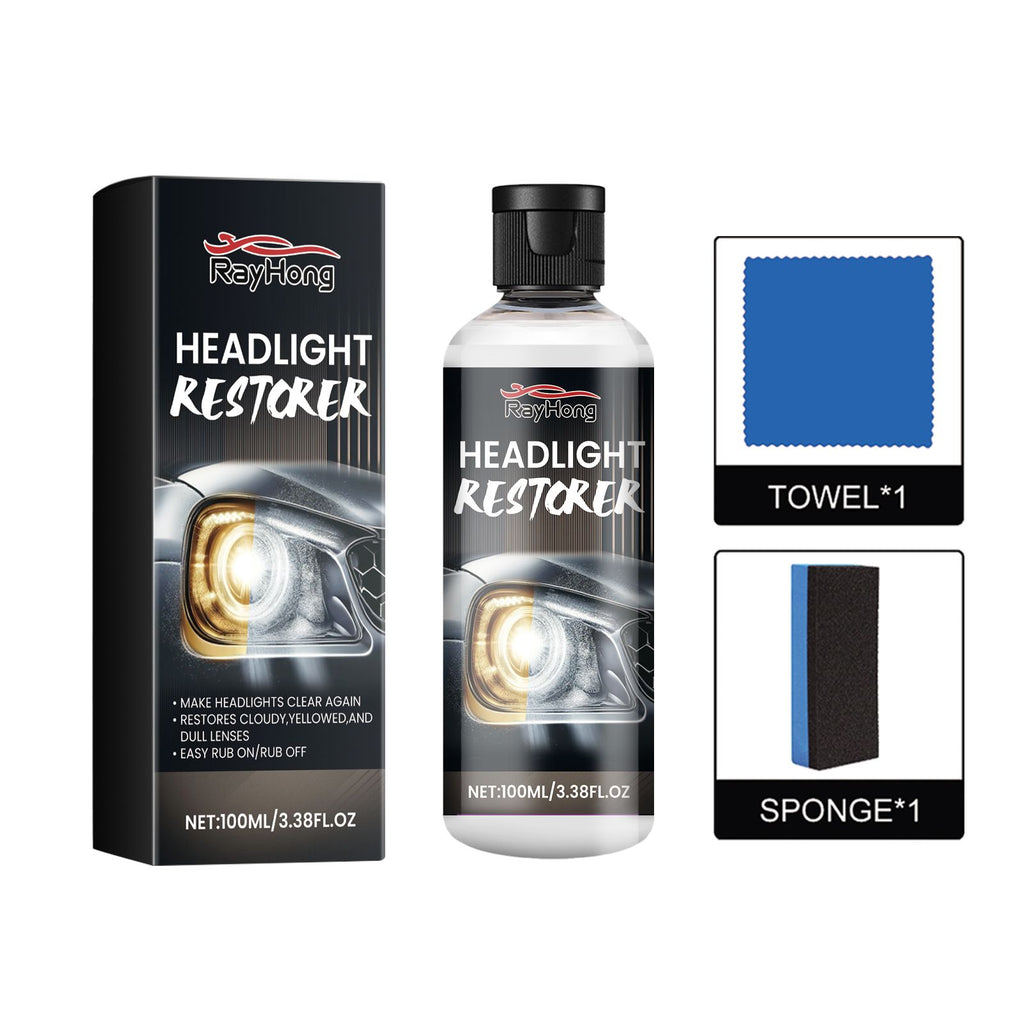 Rayhong Headlight Restorer, Car Headlight Scratch Refurbishment Maintenance Brightening Coating Polishing Fluid