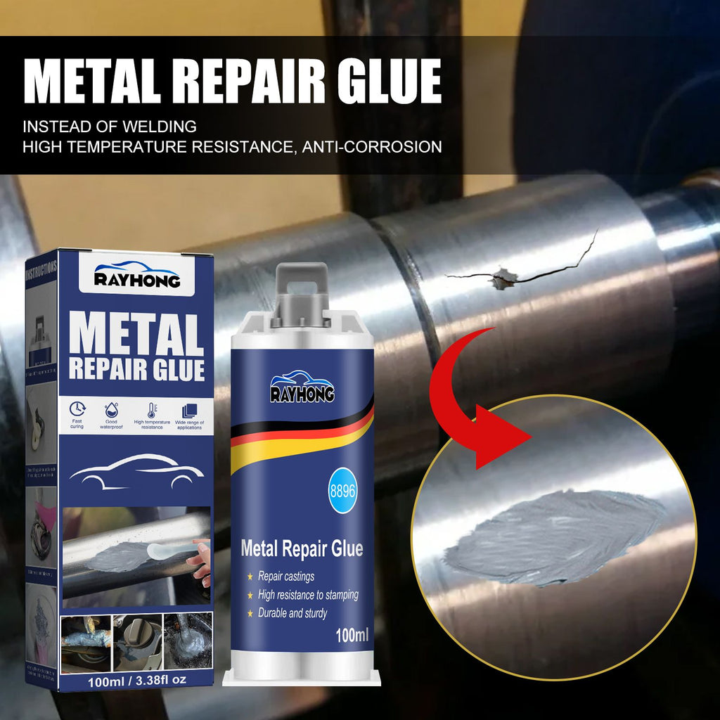 Rayhong Metal Casting Adhesive (100ml), High Temperature Resistant Welding Glue for Sand Holes, Blowholes and Cracks in Metal Castings, Heavy-Duty Electric Welding Glue