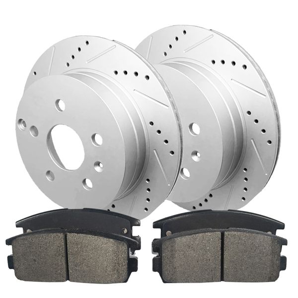 REAR Drilled Disc Rotors Brake Pads for 2010 - 2017 Chevy Equinox GMC Terrain