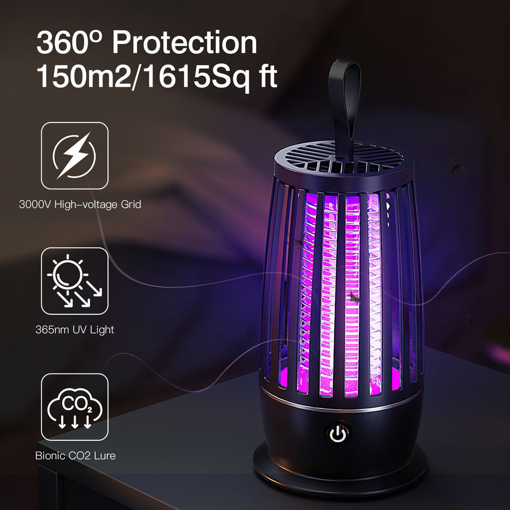 Rechargeable Mosquito Killer Lamp Bug Zapper with Night Light Strap Mosquito Catcher with Max 1615Square Feet Range UV Light for Indoor Outdoor