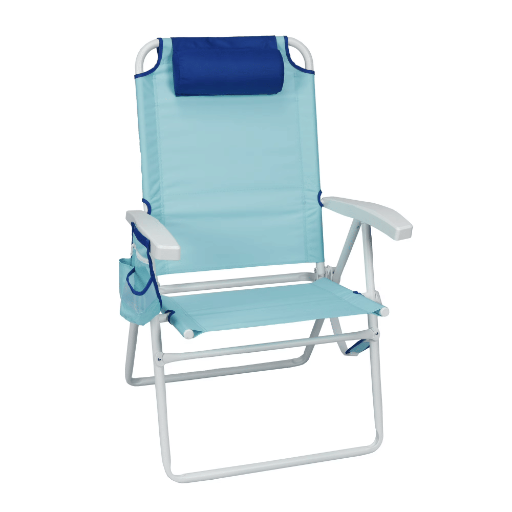 Reclining 4-Position Oversize Beach Chair with Adjustable Pillow andStorage