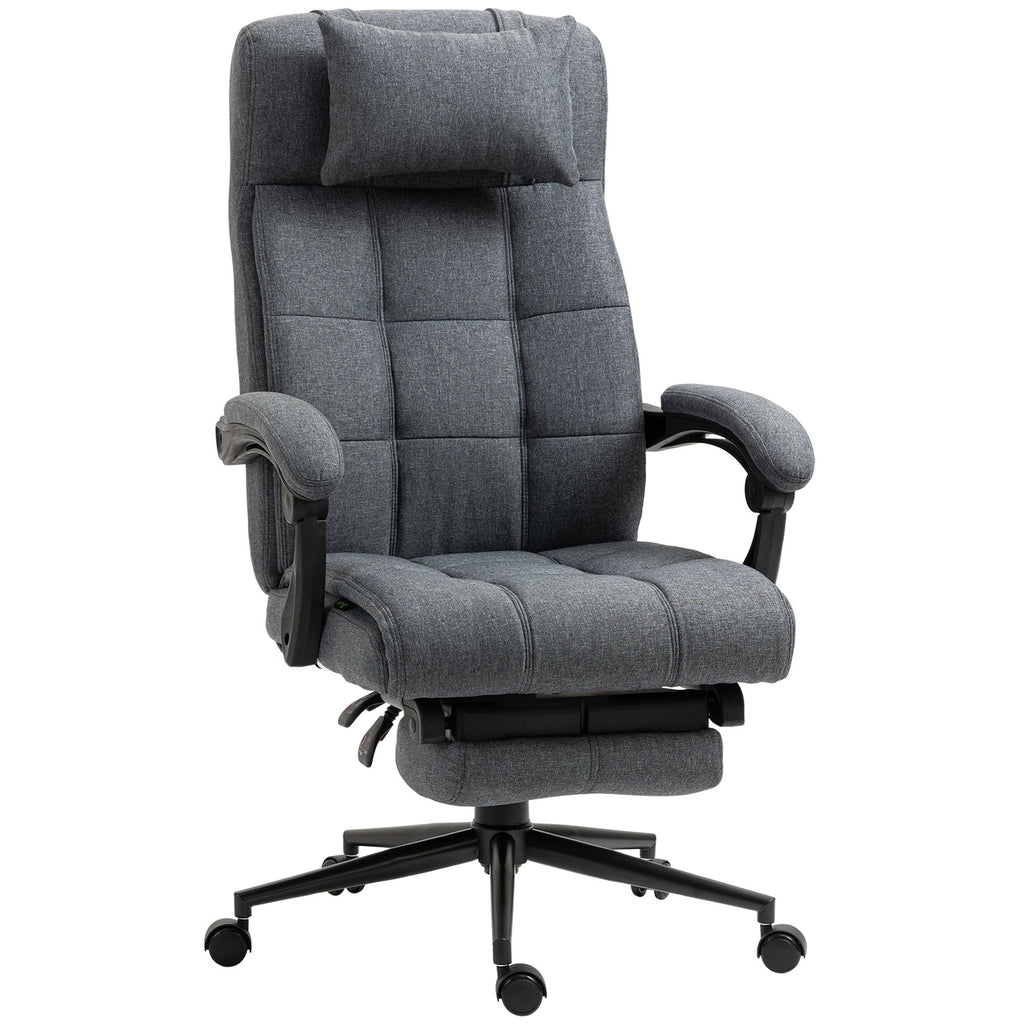 Reclining Ergonomic Executive Chair, High Back, Adjustable, Roller Swivel, Dark Grey