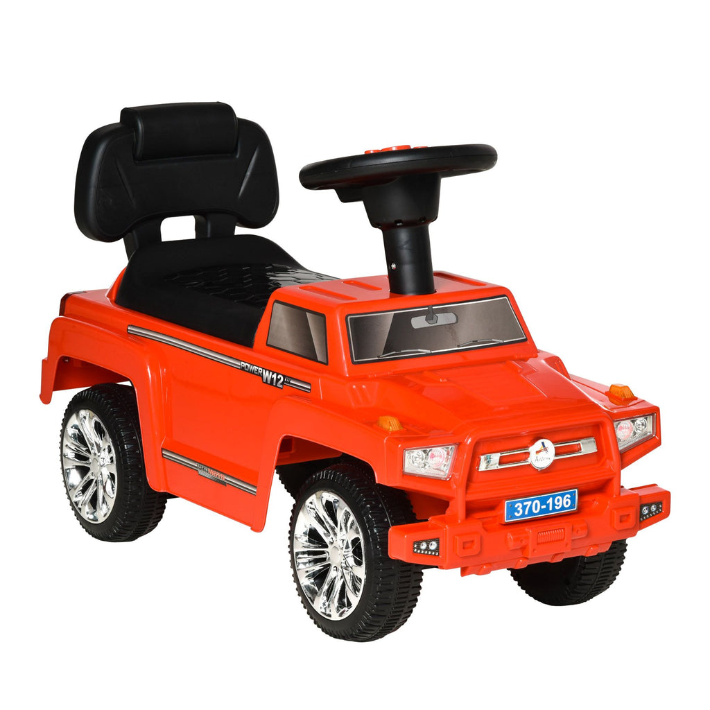 Red SUV Style Toddler Push Car Ride On with Music Horn Lights and Storage
