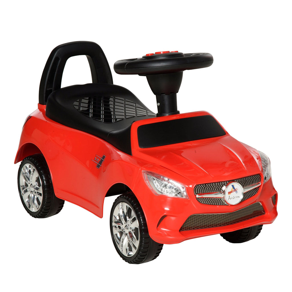 Red Toddler Ride On Push Car Foot-to-Floor with Horn Music Headlights Storage