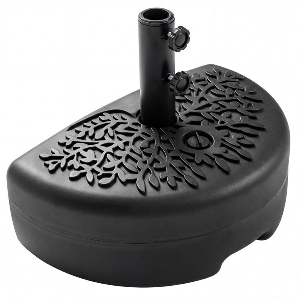 Refillable Half-Round Patio Umbrella Base, 55 LBS Mixed Fill Capacity for Secure Stability