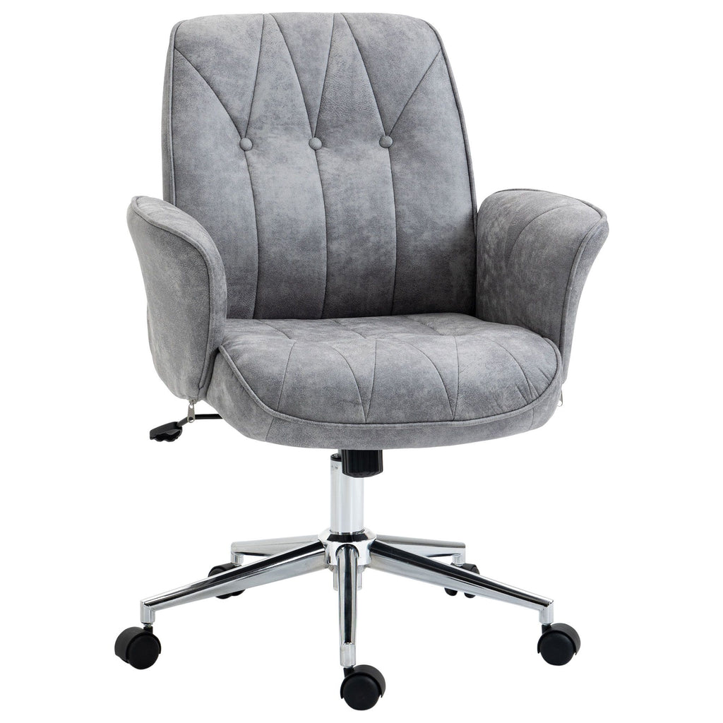 Relaxation Mid-Back Home Workstation Chair Movable Contemporary Grey