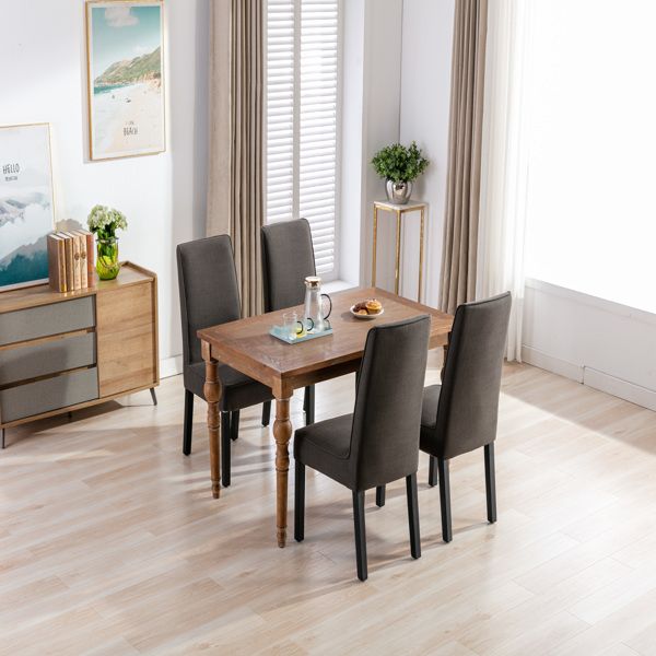 Removable Washable Cover, Foam Padded Upholstery, Solid Wood Legs Parsons Chair, Set of 2