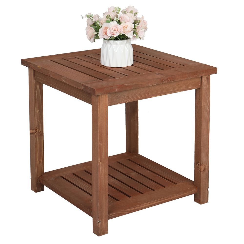 [Replace 18170746]Square Wood Side Table Carbonized Color