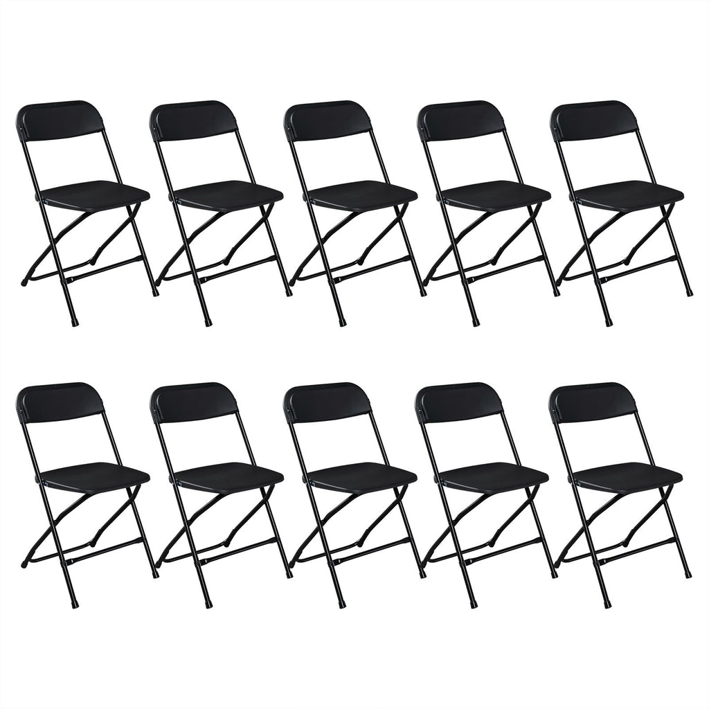 [Replace 50297272]10pcs Injection Molding Classic Garden Plastic Folding Chair Black