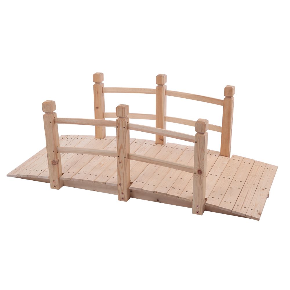 [Replace 50941446]Arch Bridge Small Wooden Bridge Courtyard Outdoor Anticorrosive Wood Landscape Bridge Burlywood