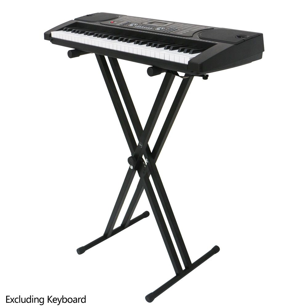 [Replace 57435105]Dual-tube X-Shape Keyboard Stand Black