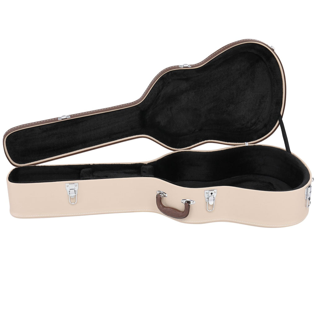 [Replace 63642419] 41" Folk Guitar Hardshell Carrying Case Fits Most Acoustic Guitars Microgroove Flat Beige