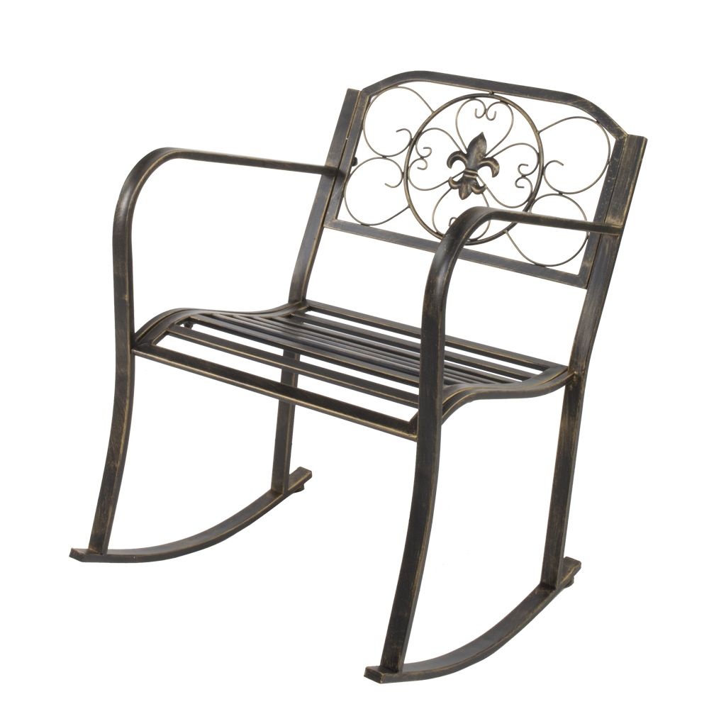 [Replace 66934556]Flat Tube Single Rocking Chair Bronze Color