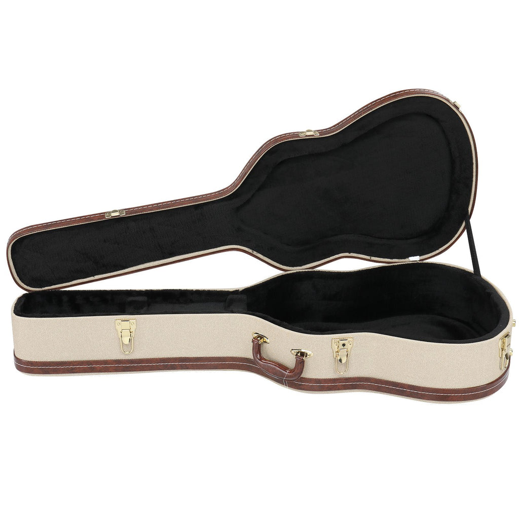 [Replace 76373578]41" Folk Guitar Hardshell Carrying Case Fits Most Acoustic Guitars Microgroove Flat Grey