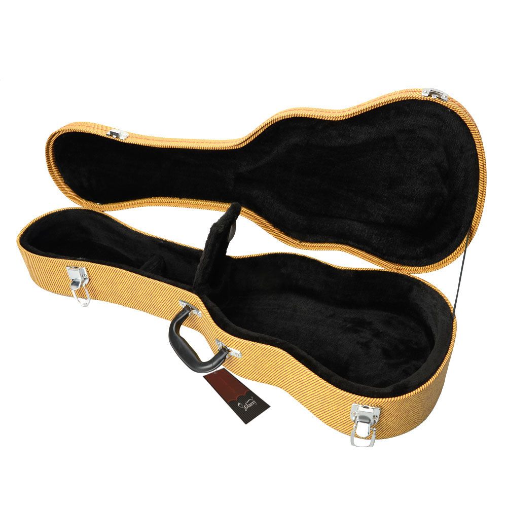 [Replace 77197354] 26" Top Grade Tenor Leather Ukulele Case Yellow