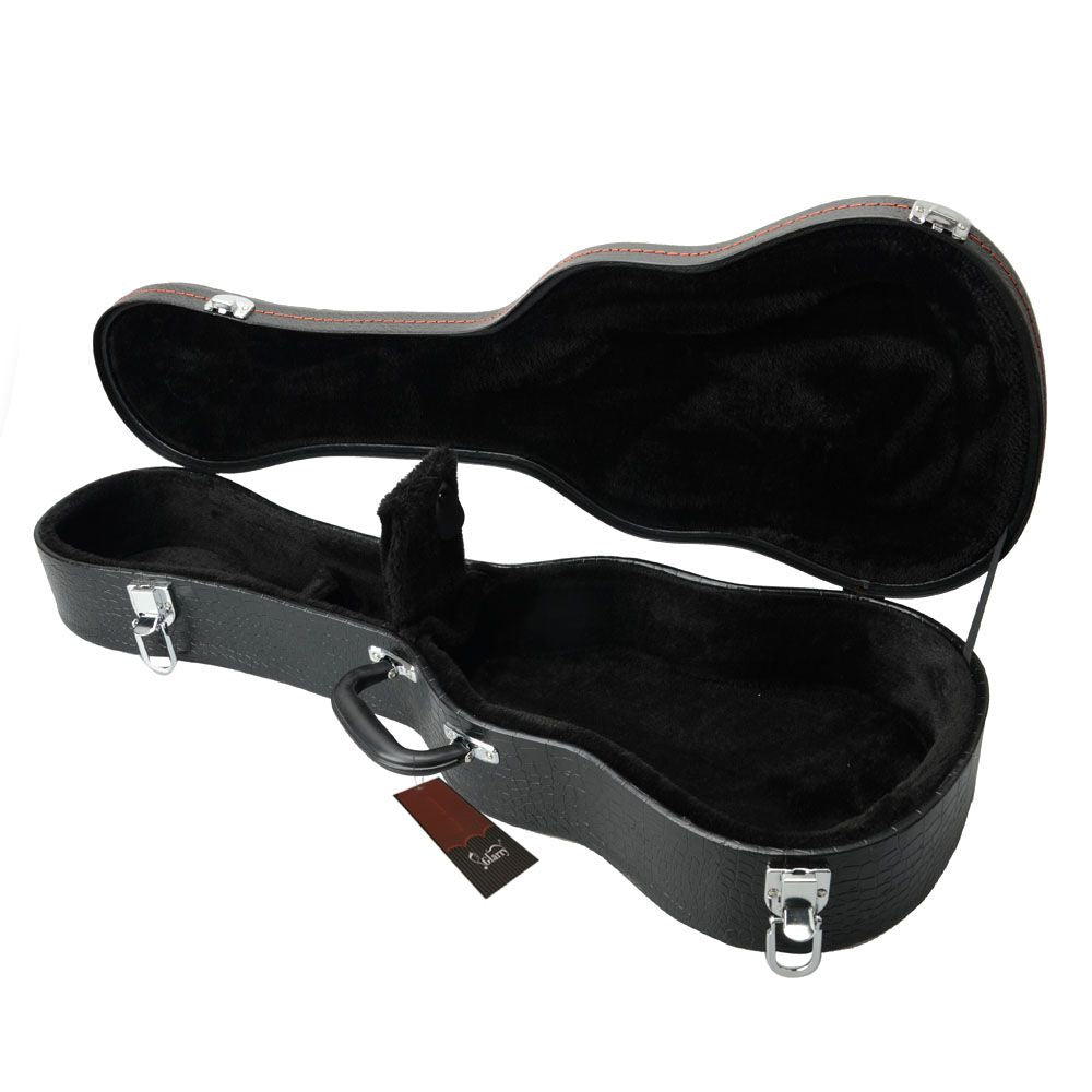[Replace 79547964]26" Tenor Python Pattern Leather Ukulele Case Black
