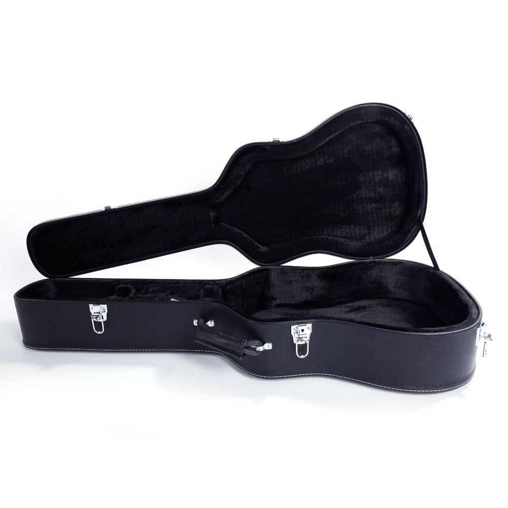 [Replace 94230254] 41" Folk Guitar Hardshell Carrying Case Fits Most Acoustic Guitars Microgroove Flat Black