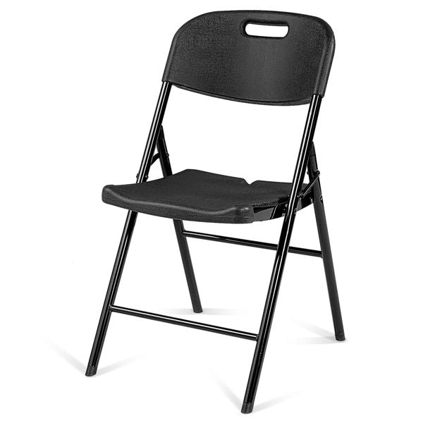 [replace: 96964468]4 Pack Plastic Folding Chair with 440-Pound Capacity, Commercial Grade Folding Chair, Portable Chairs for Events Office Wedding Party Picnic Dining, Black