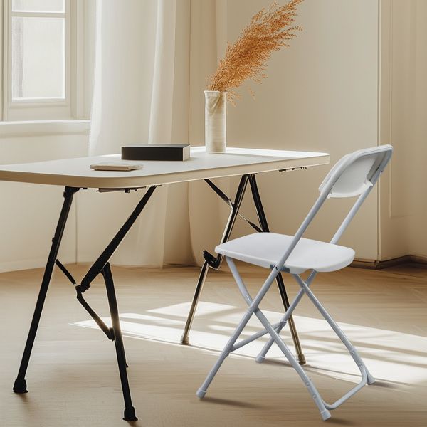 [Replace D0102HGSL87] 10pcs Injection Molding Classic Garden Plastic Folding Chair White
