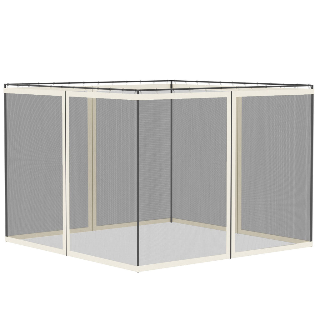Replacement Mesh Sidewall Netting for 10' x 10' Gazebos and Canopy Tents with Zippers, (Sidewall Only) White