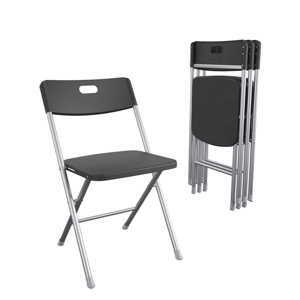 Resin Seat & Back Folding Chair, Black, 4-Pack (Shipment from Walmart)