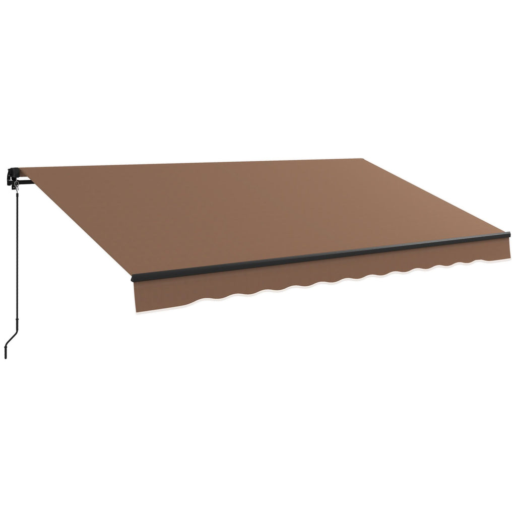 Retractable Awning 12x10 UV Protection Sunshade in Coffee Ideal for Deck Balcony Yard Easy Installation & Maintenance