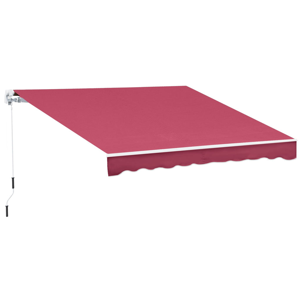 Retractable Patio Awning 10x8 Ft UV-Resistant Cranking Sunshield for Deck & Yard in Claret