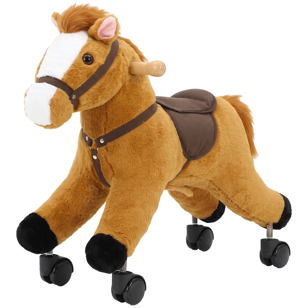 Ride on Horse, Ride on Toy with Wheels, Plush Animal Toys to Develop Balance & Coordination for Toddlers 18-36 M, Brown