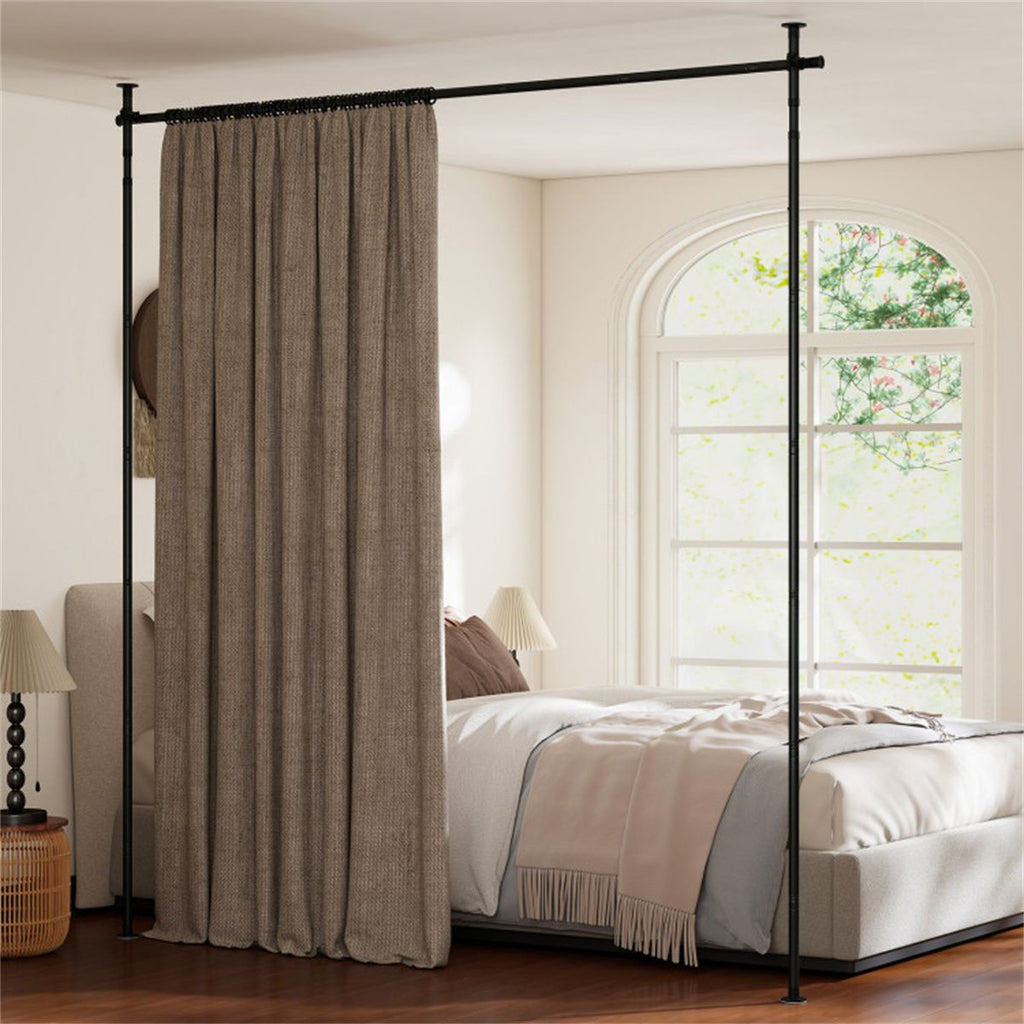 Room Divider Curtain Rod, Adjustable 28"-72"W x 4-10 ft H Heavy-Duty Partition Rod