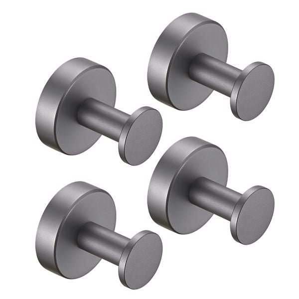 Round Base Wall Hanging Coat Hook with Screws- Gun Grey Towel Hook; 4 Pack; for Entry Shoe Cabinet; Wardrobe Bathroom Bedroom Furniture Hardware