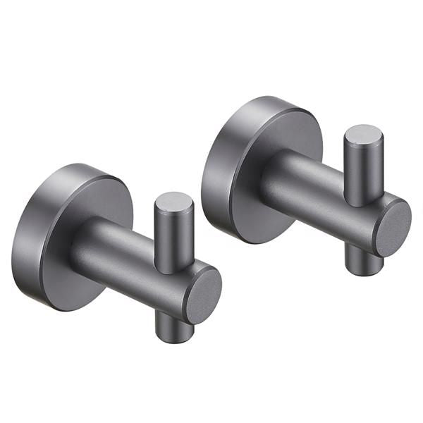 Round Base Wall Hanging Hook - Gun Grey Hook; 2 Pack; for Entry Shoe Cabinet; Wardrobe Bathroom Bedroom Furniture Hardware