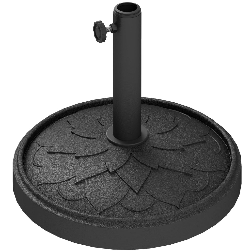 Round Patio Umbrella Base, 26 lbs Resin Umbrella Stand Base, Heavy Duty Patio Umbrella Holder for 1.3"/1.5"/1.9" Umbrella Poles for Outdoor, Lawn, Poolside, Black