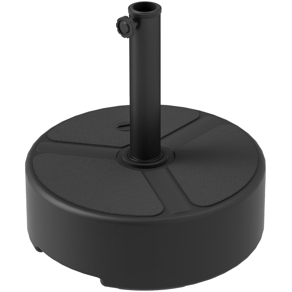Round Patio Umbrella Base Holder, Heavy Duty Outdoor Umbrella Stand Base, Filled Up to 44lbs with Stand or 40lbs with Water for Garden, Poolside, Black