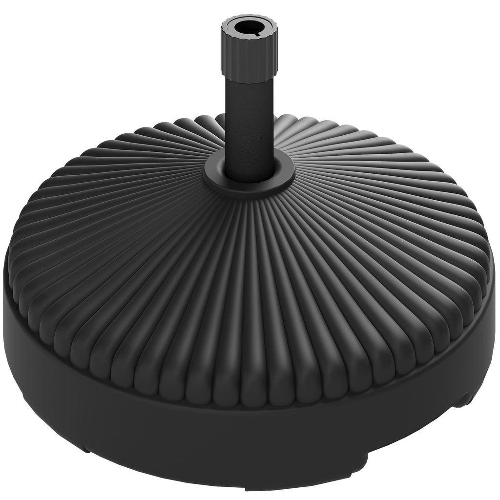 Round Patio Umbrella Base Holder, Heavy Duty Outdoor Umbrella Stand Base, Filled Up to 62lbs with Stand or 51lbs with Water for Garden, Poolside, Black